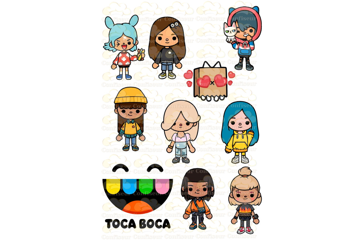 Вафельная картинка на торт Toca Boca